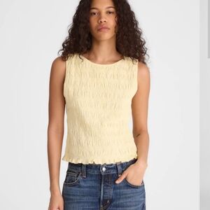 Madewell Sachi Smocked Tank - Yellow
